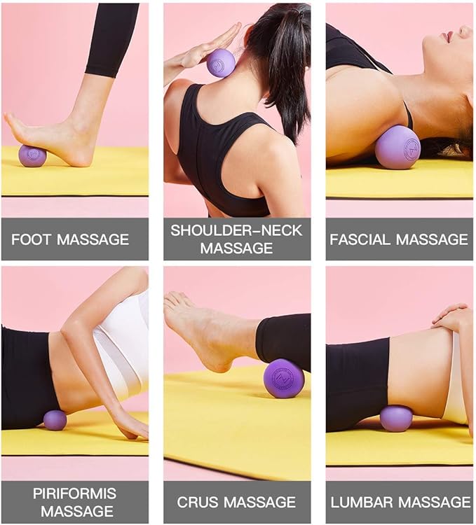 2PCS Massage Lacrosse Balls for Myofascial Release, SGS Certification, Massage Deep Tissue for Foot Back Shoulder Feet, Trigger Point Therapy, Relieving Muscle Pain (2 Pieces)