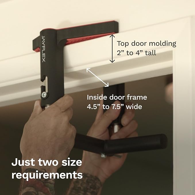 Jayflex CrossGrips Compact Pull Up Bar - Pull Up Bar Door Frame for Work from Home Fitness - Adjustable Door Frame Pullup Bar Handles - 250 lbs Capacity