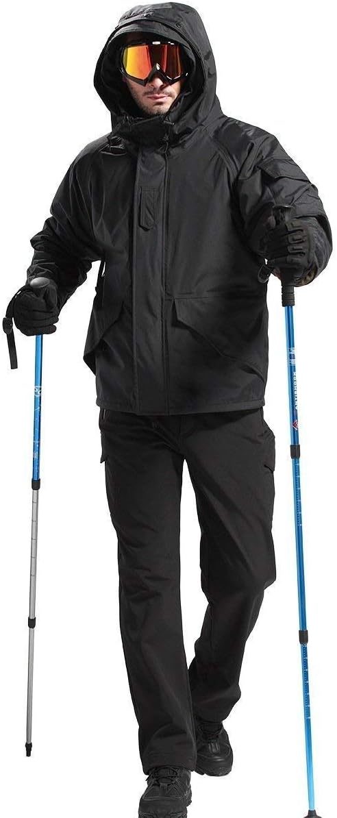 FREE SOLDIER Men's Outdoor Softshell Fleece Lined Cargo Pants Snow Ski Hiking Pants with Belt