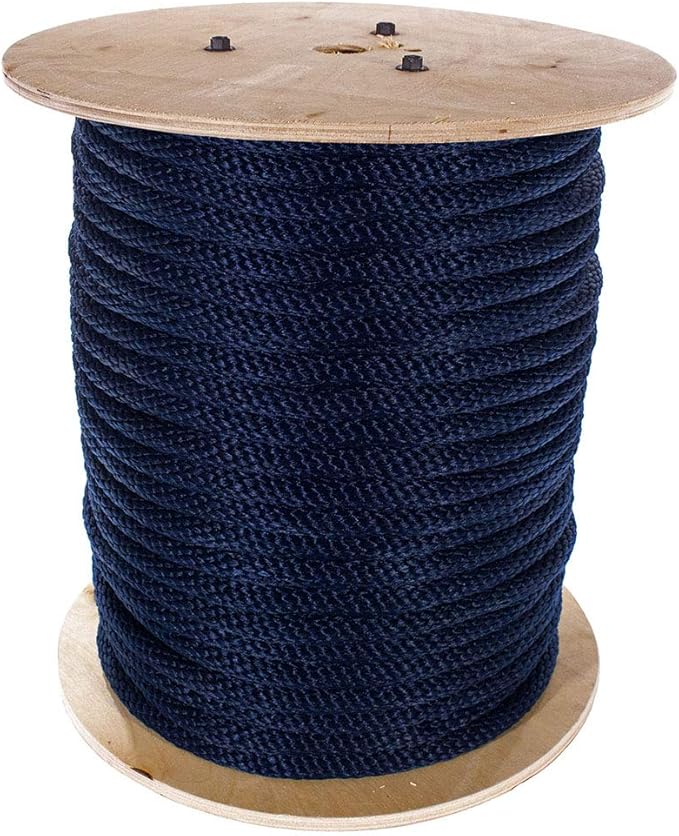 Rope and Cord Solid Braid Multifilament Polypropylene Rope- 5/8 Inch- Over 20 Colors