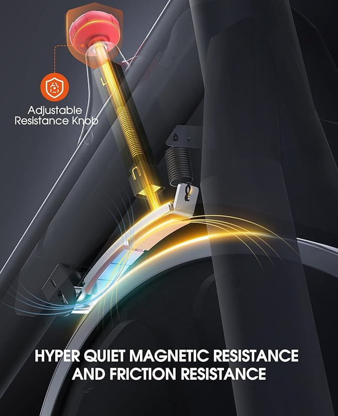 Stationary Exercise Bikes,Magnetic Resistance,Quiet Belt Drive Indoor Stable Cycling Bike 330LBs for Home, Monitor & Phone Mount & Comfortable Seat