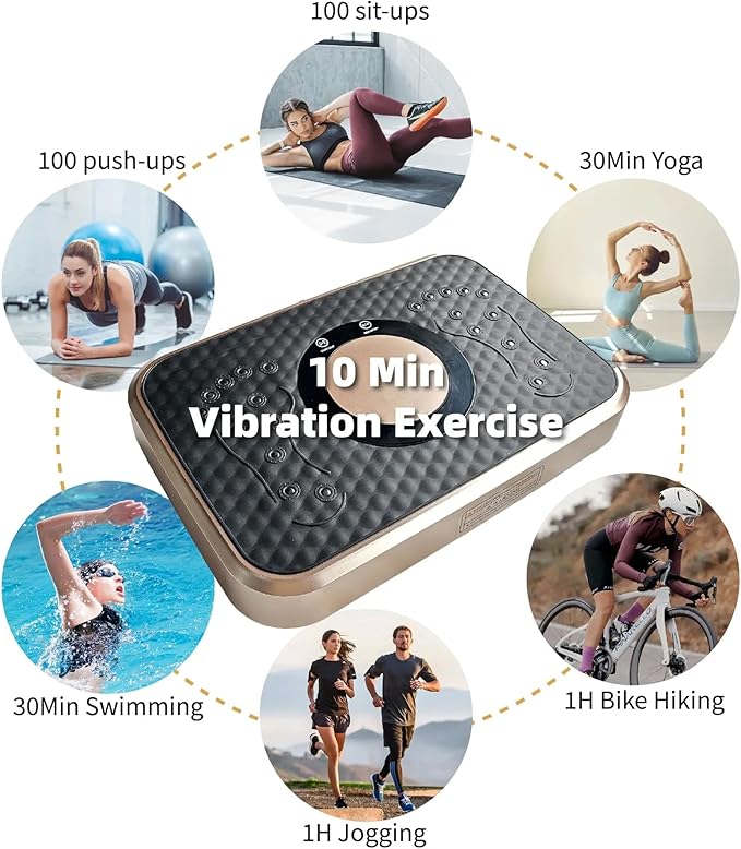 Vibration Plate Fitness Platform Whole Body Exercise Machine with 120 Speed Levels, Lymphatic Drainage, Fat Burning, and Weight Loss, Perfect for Women, Men, and Home Gym Exercise