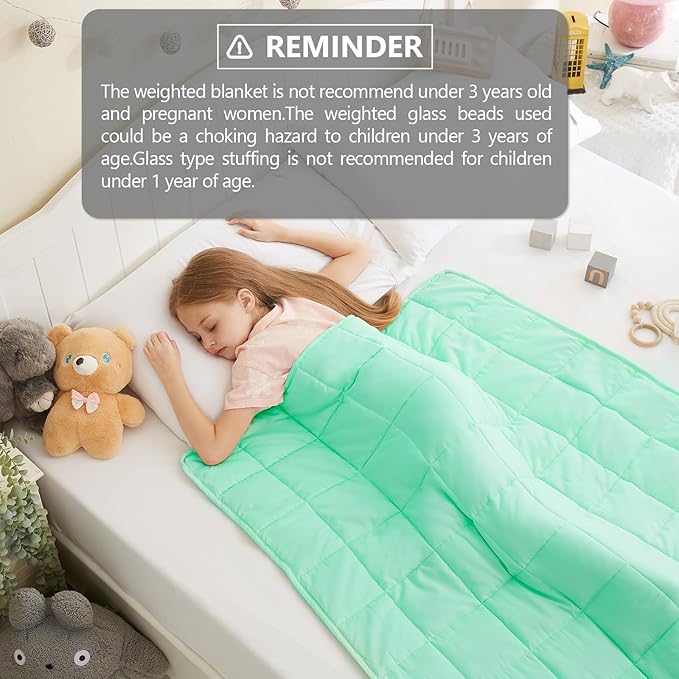 L'AGRATY Weighted Blanket - 36"x48" 5lbs Weighted Blanket Microfiber Material with Glass Beads Small Blanket for All-Season Summer Fall Winter Soft Thick Blanket