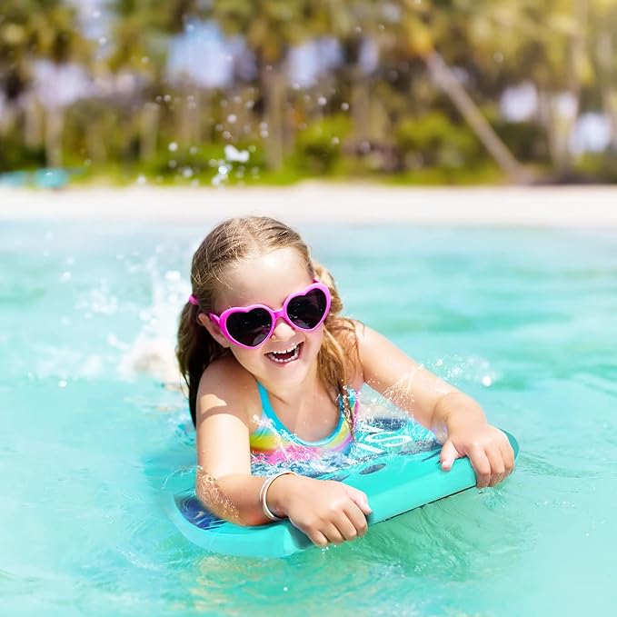 Goplus 41''/37''/33'' Lightweight Body Board for Beach, Surf Board with EPS Core, XPE Deck, HDPE Slick Bottom, Wrist Leash, Bodyboard for Kids Adults Surfing