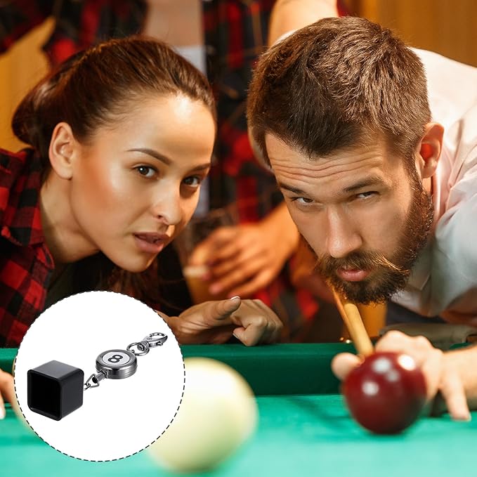 Snooker Chalk Holder Billiards Pool Cue Chalk Holder Billiard Snooker Accessories with Retractable Key Ring