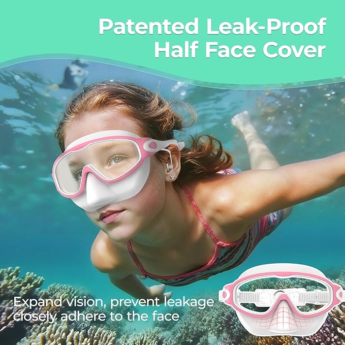 Swim Goggles for Kids 3-15 with Earplugs Large Frame Anti-Fog/UV Swimming Goggles for Boys Girls Toddler 2PCS