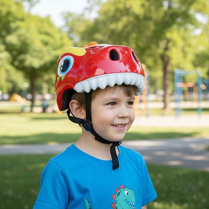Dinosaur Bike Helmet for 1-3-5-8 Toddler Baby Kids, Lightweight Bicycle Helmet for Cycling Skateboard Roller Skate & Multi-Sports,2 Sizes for Boys and Girls