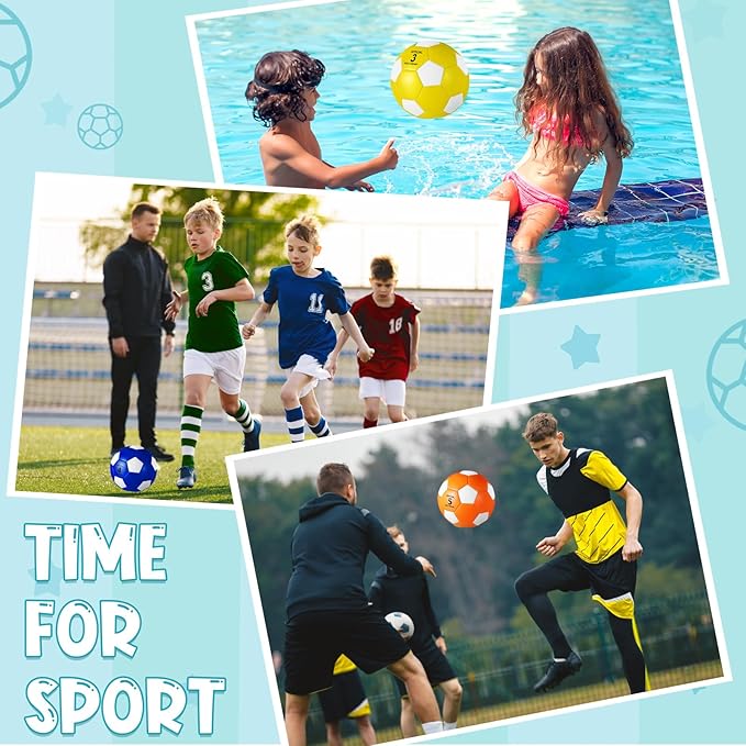 Libima 12 Pcs Soccer Balls with Pump Official Size 3/4/5 Soccer Ball Bulk for Child Adult School Sport Training Practice Christmas Operation