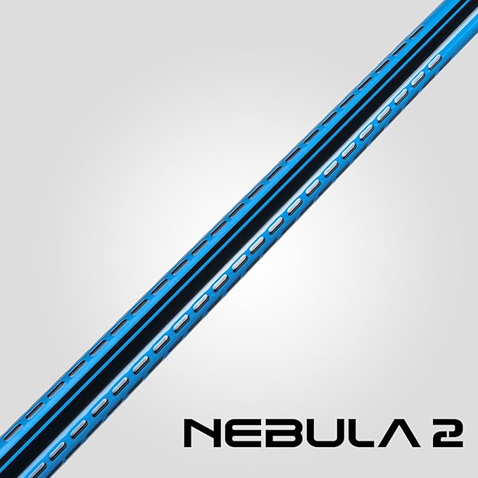 RHINO Nebula 2 Pool Cue - 100% Carbon Fiber Shaft & Composite Butt. Time Crystal Tip, Pro Taper Design, 12.4 mm,12.8 mm. 3/8-8 Joint, 3D Friction Grip. Low Deflection Pool Cue
