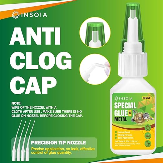 Metal Glue, 30g Heavy Duty Adhesive for Metals and Other Materials Bonding, Waterproof & Fast-Drying, Super Instant Glue for Metal Repairs, Jewelry, DIY Projects, Aluminum, Steel, and More