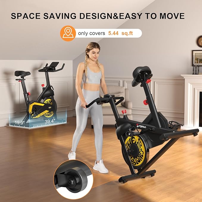 Exercise Bikes for Home,Indoor Cycling Bike with Adjustable Magnetic,Brake Pad Resistance Silent Belt Drive,330lbs Weight Capacity &Upgraded Version Seat for Home Cardio&Weight Loss