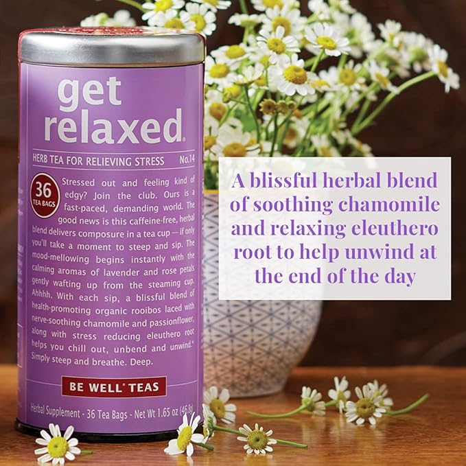 The Republic of Tea Be Well Teas No. 14, Get Relaxed Herbal Tea For Relieving Stress, Refill Pack of 250 Tea Bags
