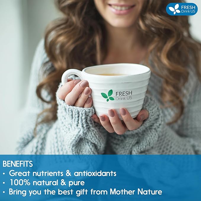 FreshDrinkUS, Premium 75 Tea Bags Blue Butterfly Pea Flowers, 100% Natural and Pure from Butterfly Pea Flowers, Made With Natural Material Tea Bag, No Sugar, No Caffeine, No Gluten, Vegan