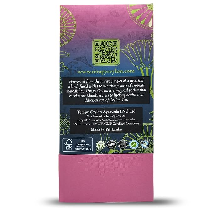 Tรฉrapy Ceylon Peppermint Tea | All Natural Herbal Ingredients | 100% Organic Peppermint Tea Bags Individually Wrapped | Eco-friendly & Unbleached Herbal Tea Bags | 20 Count