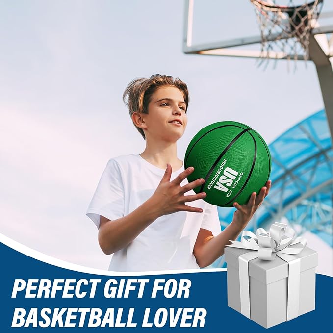 Libima 12 Pcs Rubber Basketballs Bulk with Pump Official Size Multicolor Basket Balls Streetballs Set for Kids Youth Adult Sports Gifts Indoor Outdoor Training Games Back to School