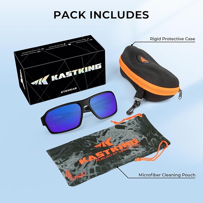 KastKing Chippewa Polarized Fishing Sunglasses, UV400 Protection Full Wrap Frame Sports Cycling Sunglasses, 1.0mm TAC Lenses