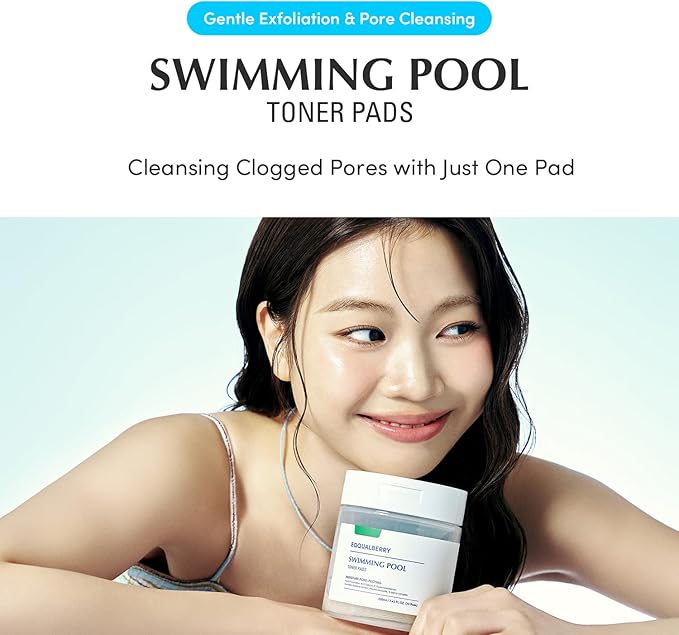 Swimming Pool Toner Pads - Dual-Textured Facial Toner Pads for Pore Care and Gentle Exfoliation | Boosted Hydration with Hyaluronic Acid | Korean Toner Pads for Face (70 Pads)