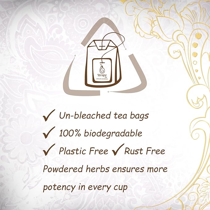 Tรฉrapy Ceylon Peppermint Tea | All Natural Herbal Ingredients | 100% Organic Peppermint Tea Bags Individually Wrapped | Eco-friendly & Unbleached Herbal Tea Bags | 20 Count