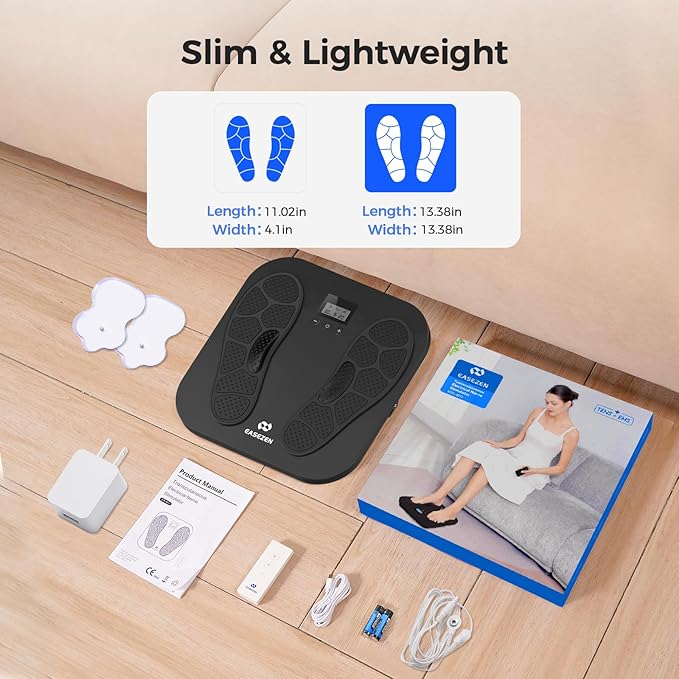 Foot Massager for Neuropathy, Rechargeable TENS EMS Foot Stimulator with 10 Modes 20 Intensities, Feet Circulation Stimulator for Neuropathy, Plantar Fasciitis, Gifts for Mom Dad