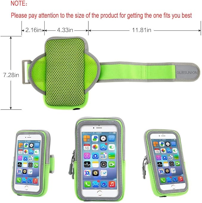 LENPOW Multifunctional Outdoor Sports Armband Sweatproof Running Armbag Casual Arm Package Bag Gym Fitness Cell Phone Bag Key Holder for iPhone 16 15 14 13 12 Pro MAX Plus Samsung Galaxy Note S24 S23