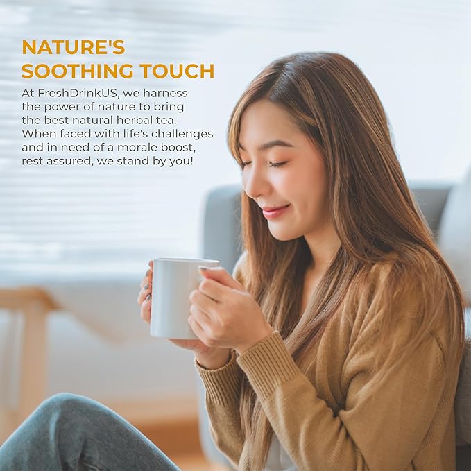 FreshDrinkUS, Premium 40 Tea Bags Daily Rescue Lemon Ginger Tea - 9 Superherbs – 100% Natural Ingredients, Tea Mix for Wellness Boost - Shelf-Stable, Caffeine-Free, Sugar-Free, Vegan