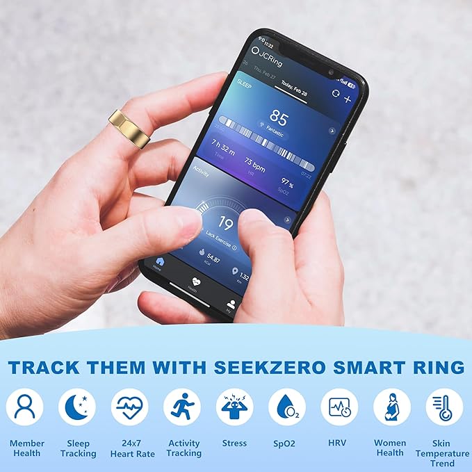 Smart Ring for Women Men - Titanium Health Fitness Tracker Ring with Heart Rate, Step Counting, Calories, Sleep & Stress Monitor for iPhone and Android, No Subscription Fee (Rose Gold, 13)