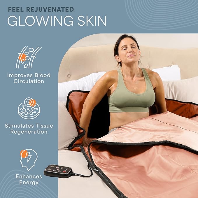 LifePro RejuvaWrap Infrared Sauna Blanket for Detox & Relaxation – Available in 5 Colors & 3 Models – Portable Far Infrared at Home Sauna for Muscle Relief, Circulation & Recovery – 9 Heat Levels