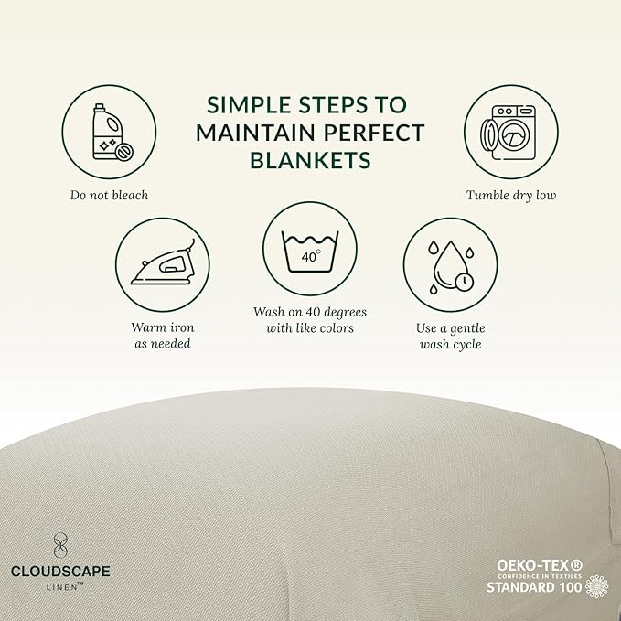 Herringbone Cotton Twin Blanket for Couch, Bed,Sofa, Home Decor, Soft, Lightweight, All-Season Bed Blanket, 68 x92, Beige Fog