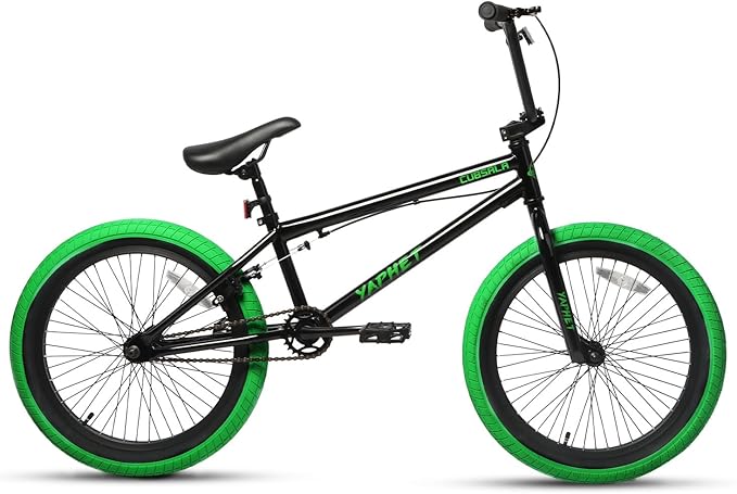 Freestyle BMX Bike, 20 Inch Yaphet Bicycle for Teen Beginner and Adult Riders, Bike with Hi-Ten Steel Frame, Multiple Colors