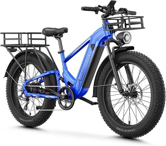 LEONX M2 Pro Electric Bike,1800W Motor Electric Bike for Adults, 26'' x 4.0'' Fat Tire Ebike with 48V 17.5AH Battery, 36MPH 85Miles Long Range Electric Mountain Bike, Up to 110 Nm