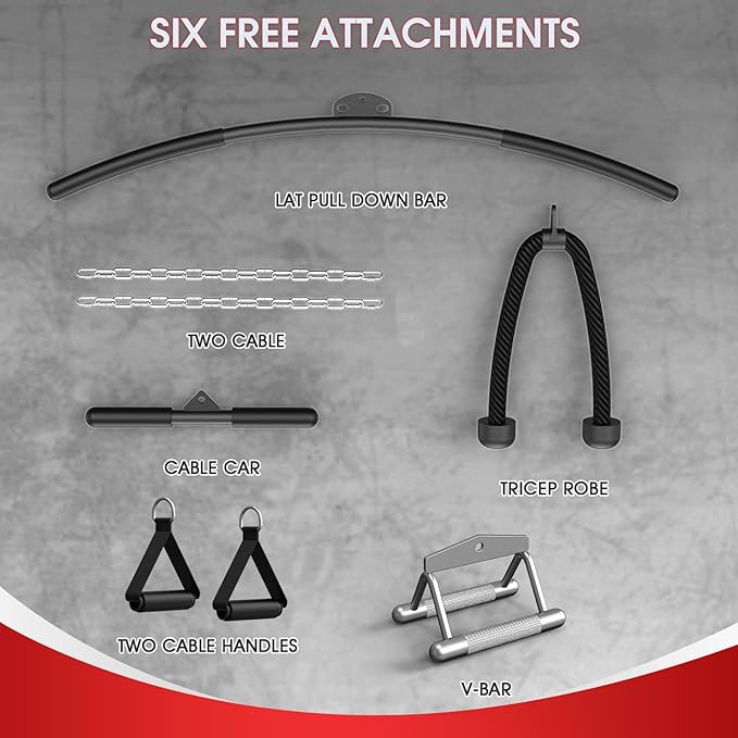 DONOW Cable Crossover Machine, Cable Fly Machine Home Gym System Workout Station with Dual Pulley System Pull-Up Bar Cable Bar and LAT Pull Down System