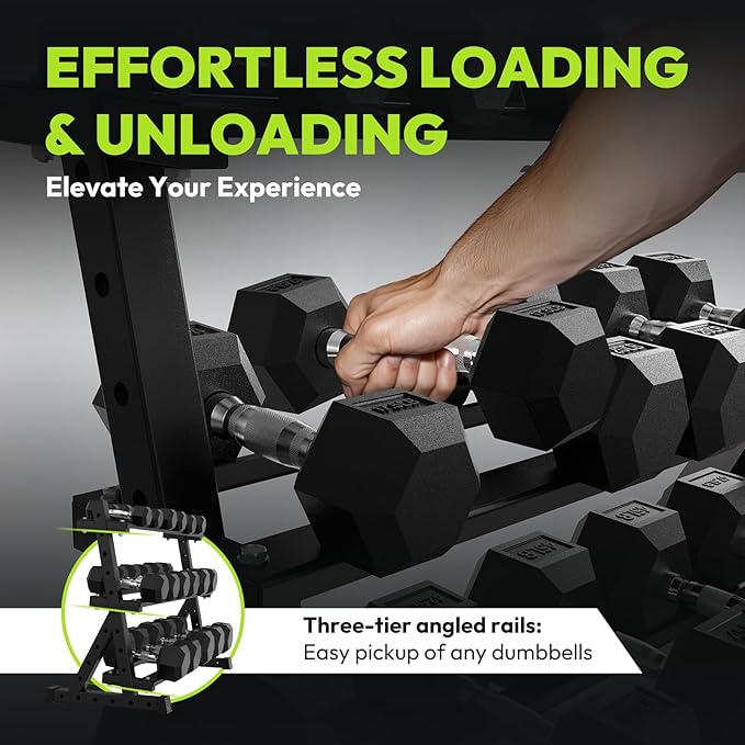 3-Tier Dumbbell Rack, 1000 lb Large Capacity, Heavy Duty Weight Storage Rack for Home Gym