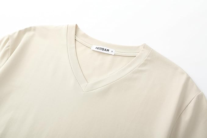 VEIISAR Premium V Neck T Shirts for Men - Modern Fitted Tees Vneck Undershirts