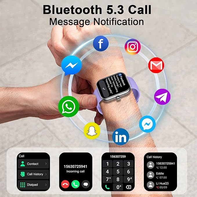 Smart Watch (Answer/Make Call), 1.96" HD Smartwatch for Women, 2025 Fitness Watch with 112+ Sport Mode/Pedometer/Calories/Sleep/Heart Rate Monitor, IP68 Waterproof Fitness Tracker for Android/iOS