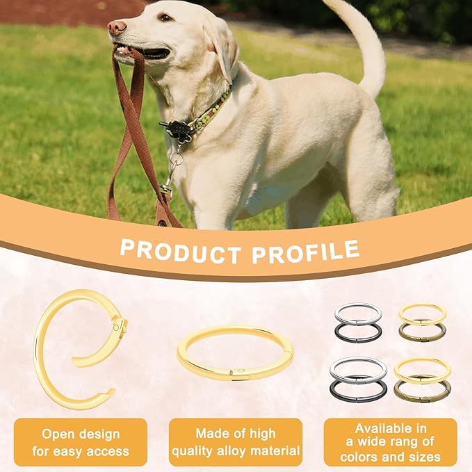 10Pack 2" Large Round Carabiner Clips, Metal Spring O Rings for Organizer Key Rings, Paracord Keychain Lanyard, Pet Chains, Purse Hardware, Key Snap Hooks DIY Accessory (Black)