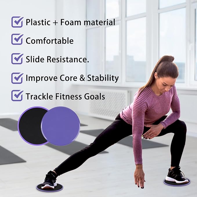 ZILLEEN Exercise Sliders for Working Out Fitness Discs for Pilates Women Men, 2 Pack