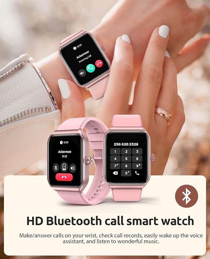 Smart Watch for Women with SOS Emergency Alert, 1.91" GPS Watcher with 100+ Sports Modes, Blood Pressure/Blood Oxygen/Heart Rate/Sleep Monitor, IP68 Waterproof Smartwatch for Android iOS