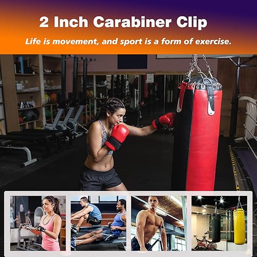 100PCS Black Carabiner Clip, M5 2Inch Spring Snap Hook Quick Link Small Carabiner Clips, 3/16'' Spring Carabiner Link Buckle for Fishing Camping Hammock Dog Leashes-220LBS Holding Capacity