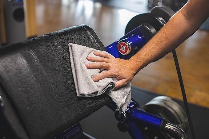 The Rag Company Microfiber Spa and Yoga Towel - Soft and Absorbent Towel for Gym, Spa, Exercise, Hotel, and Resort Use - Dries Fast - 16x27 inches, Ice Grey, 6-Pack