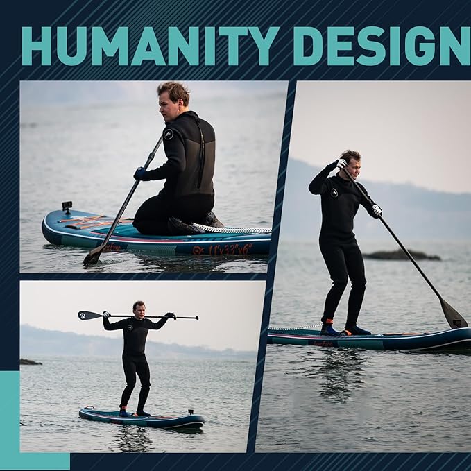 InnoExpo 11' Inflatable Stand Up Paddle Boards with Premium Accessories, Wide Stable SUP Paddle Board Design, Non-Slip Comfort Deck for Youth & Adults