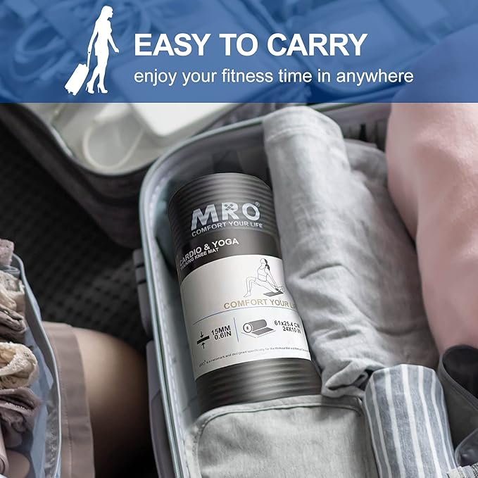 MRO Yoga Knee Pad Cushion –Premium Exercise Knee Pad - Eliminate Pain During Home Workout - Extra Padding & Support for Knees, Wrists, Elbows - Complements Your Yoga Mat 24''X10''X0.6''