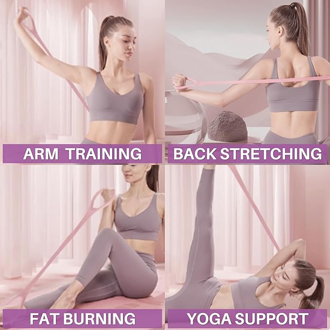 LEZER Figure 8 Resistance Band, Fitness Elastic Rope, Execrise Workout for Arm, Back, Chest and Shoulder, Yoga, Pilates, Stretching, Physical Therapy Equipment