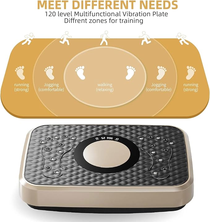 Vibration Plate Fitness Platform Whole Body Exercise Machine with 120 Speed Levels, Lymphatic Drainage, Fat Burning, and Weight Loss, Perfect for Women, Men, and Home Gym Exercise
