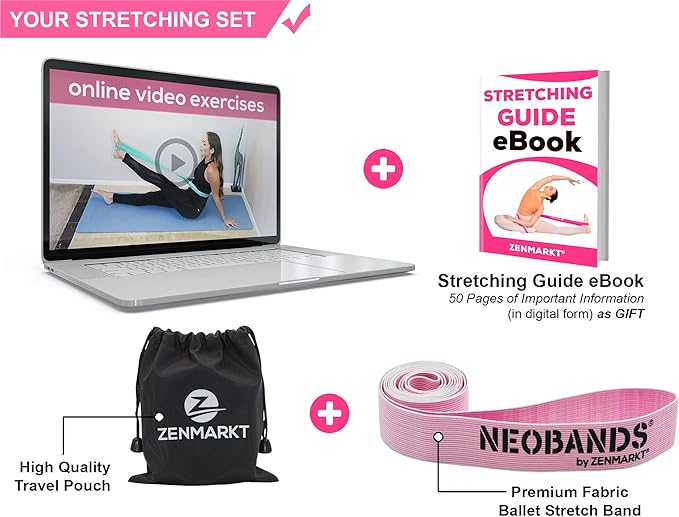 Zenmarkt Ballet Stretch Bands for Flexibility and Strength - Stretch Bands Ideal to Have as Dance Equipment in Every Competition - Suitable for Gymnastics, Cheerleading, and Pilates Training
