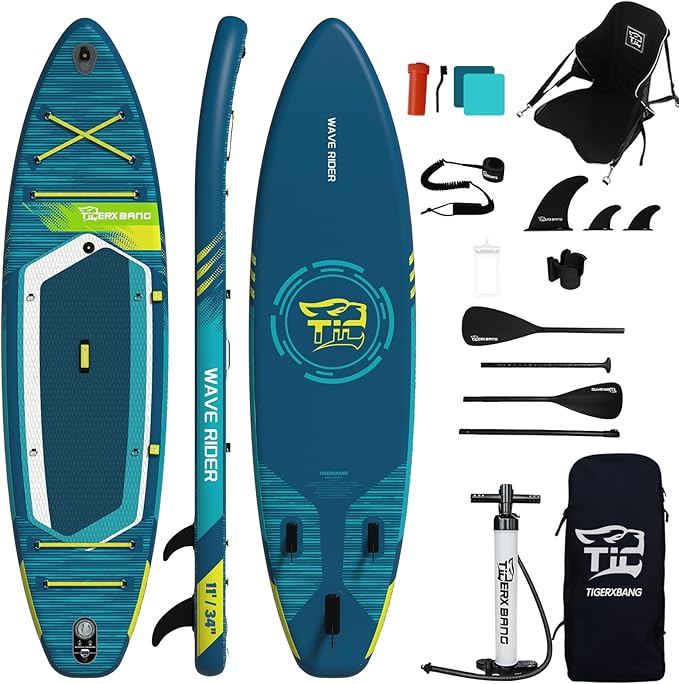 11'6"/11'/10' Inflatable Paddle Board with Complete Accessories, Versatile Premium Paddle Boards for Adults/Youth, Stand Up Paddle Board Polar/Wave/Sunny Wave Collection
