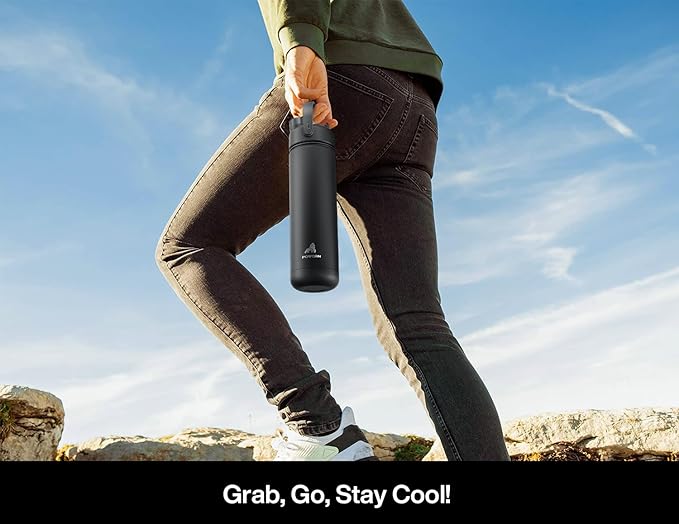 26 oz Insulated Water Bottle with 2-in-1 Straw and Spout Lid, Glow-in-the-Dark, 24H Cold, Leakproof, Fits in Car Cup Holder, Stainless Steel for Sports, Travel, and School (Twinkling Galaxy)