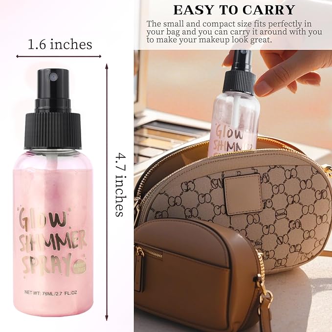 Glitter Spray for Hair and Body, Glitter Body Spray, Quick-Drying Waterproofing Body Shimmer Suitable for Festival Rave