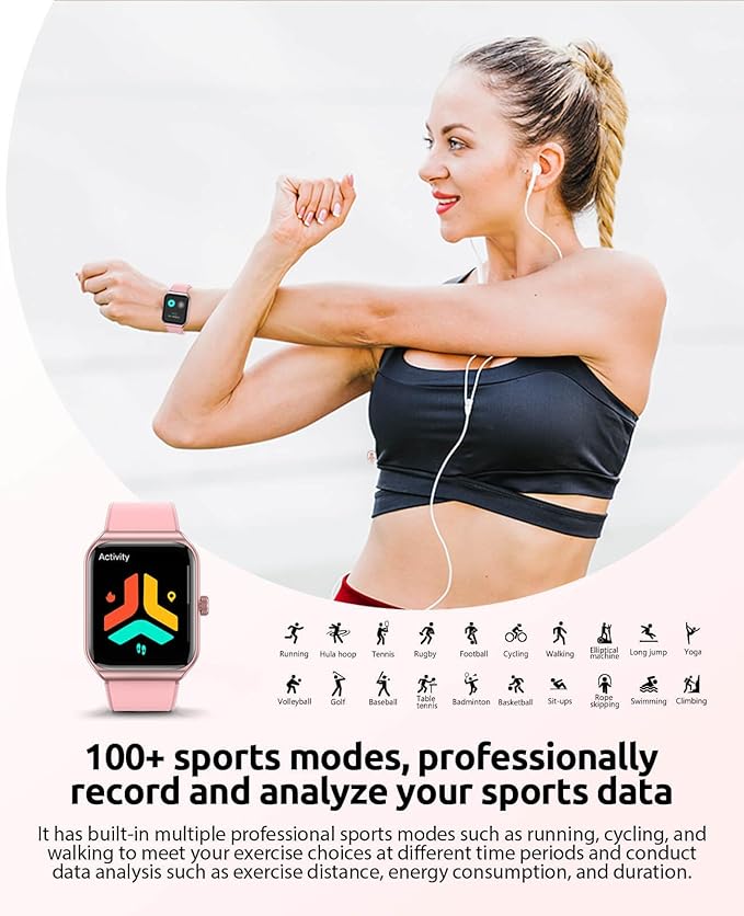 Smart Watch for Women with SOS Emergency Alert, 1.91" GPS Watcher with 100+ Sports Modes, Blood Pressure/Blood Oxygen/Heart Rate/Sleep Monitor, IP68 Waterproof Smartwatch for Android iOS