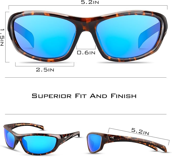 KastKing Hiwassee Polarized Sport Sunglasses for Men and Women, Wrap Sunglasses for Fishing Cycling and Running,UV Protection