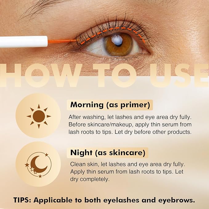 Eye Lash Serum for Fuller & Longer Looking Advanced Lash Enhancing Treatment Eyebrow Growth Support Serum with Natural Formula, 6ml